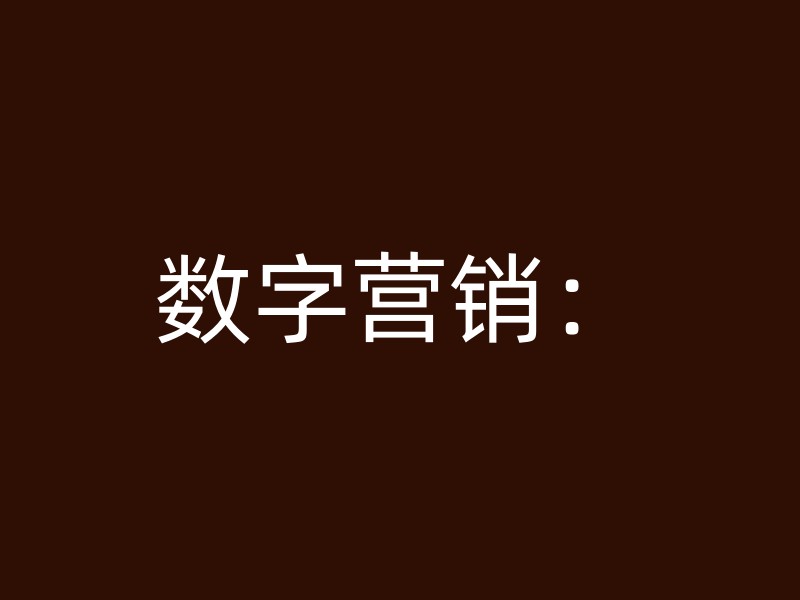 数字营销：