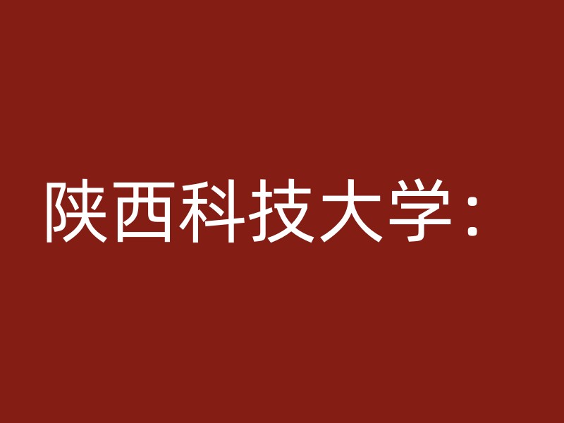 陕西科技大学：