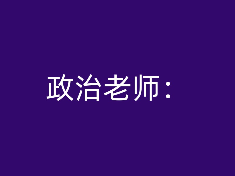 政治老师：