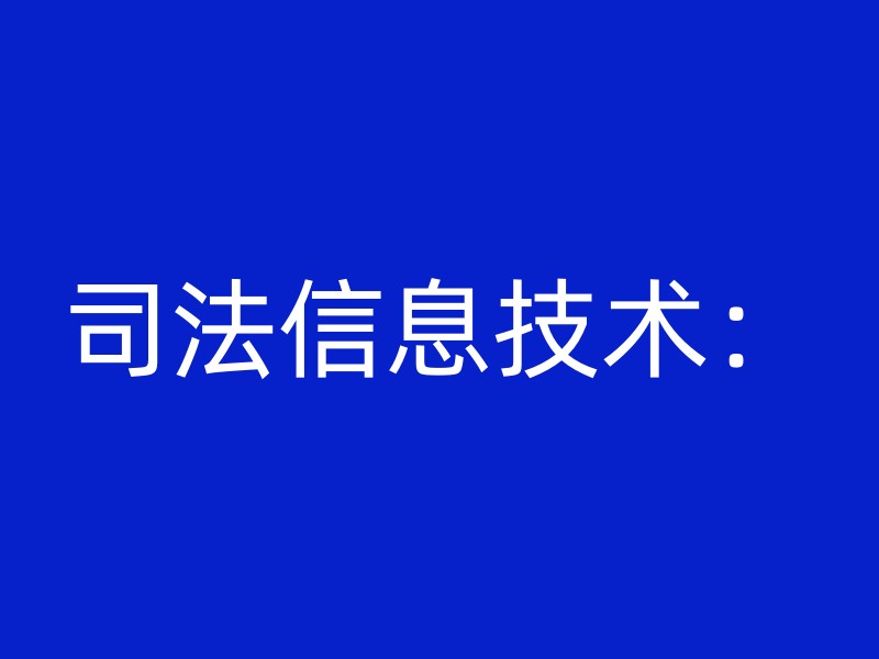 司法信息技术：