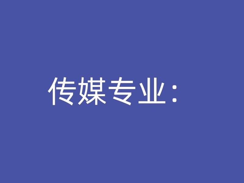 传媒专业：