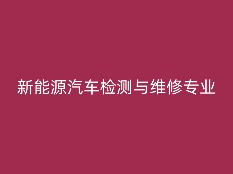 新能源汽车检测与维修专业