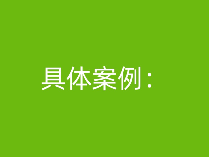 具体案例：