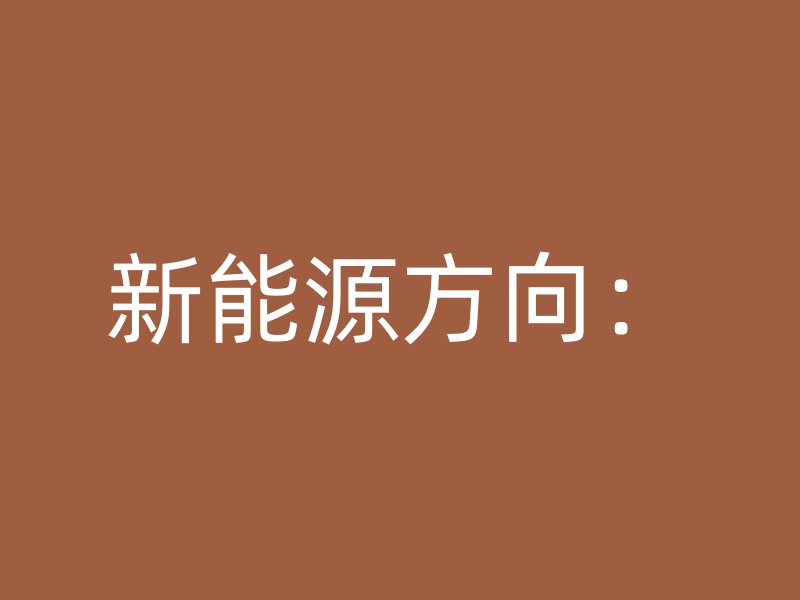 新能源方向：