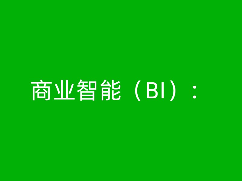 商业智能（BI）：