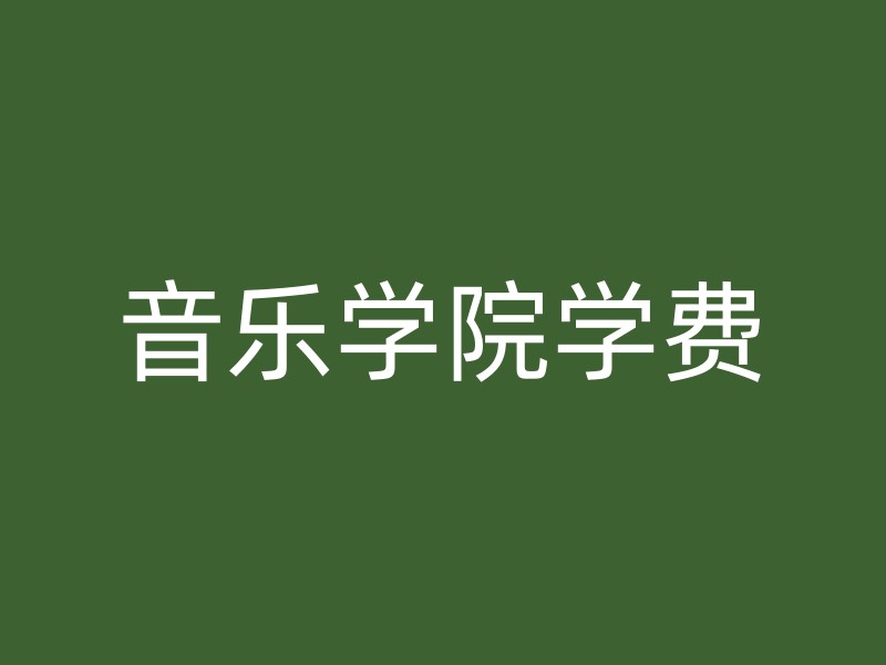 音乐学院学费