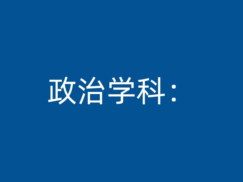 政治学科：