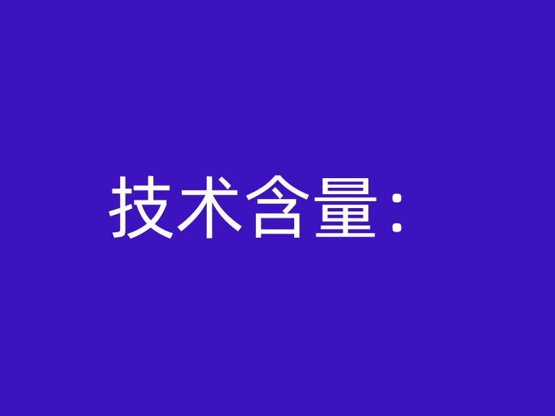 技术含量：