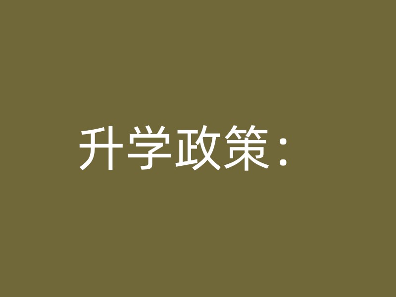 升学政策：