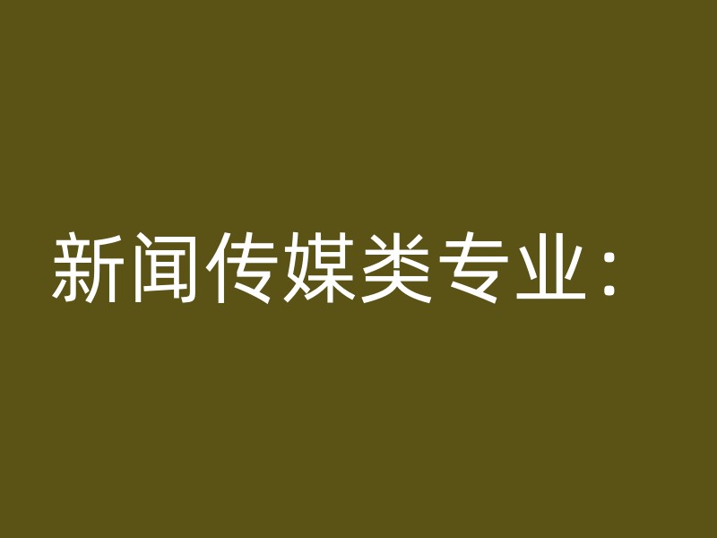 新闻传媒类专业：