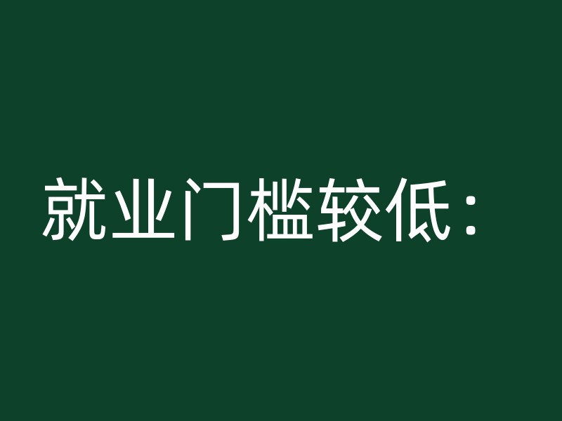 就业门槛较低：