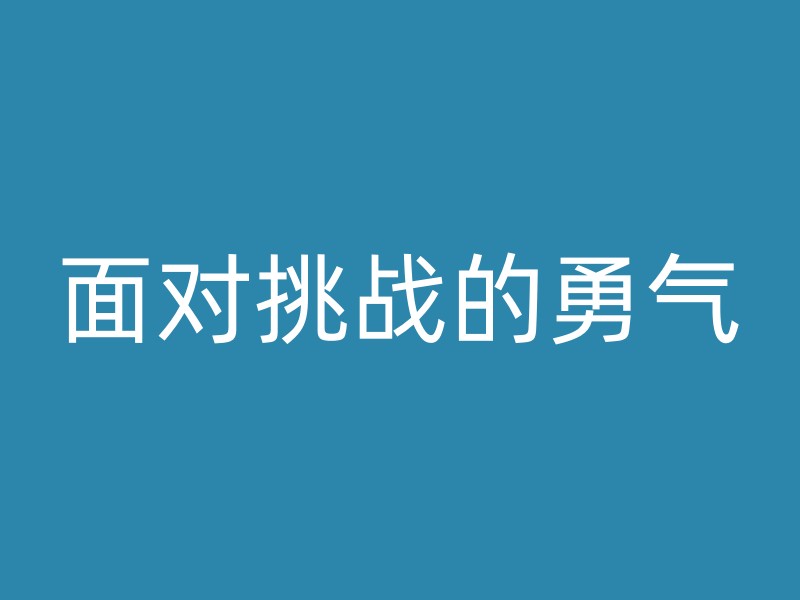 面对挑战的勇气