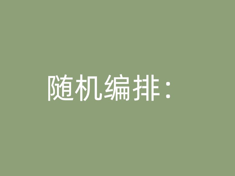 随机编排：