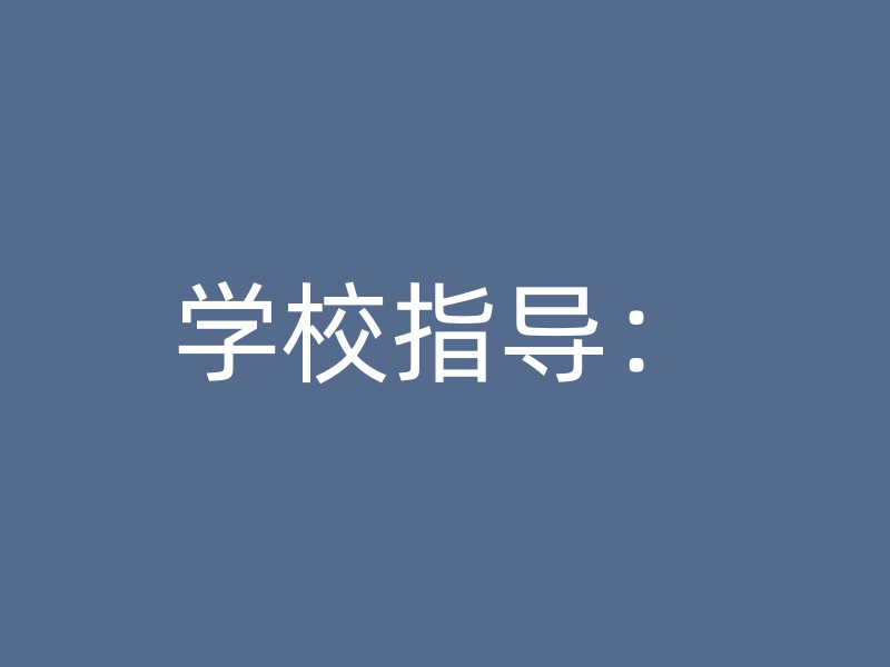 学校指导：