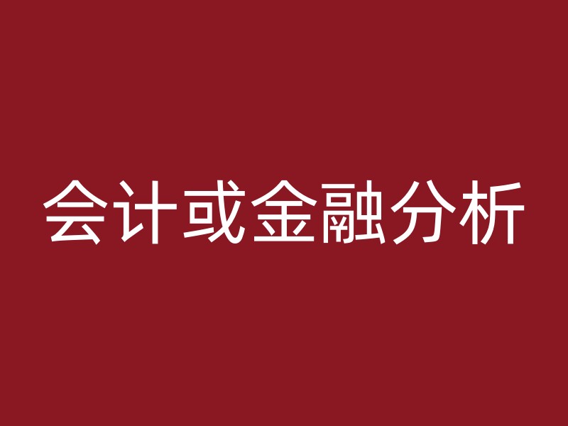 会计或金融分析