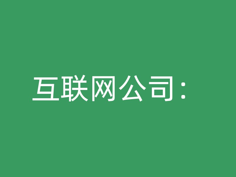 互联网公司：