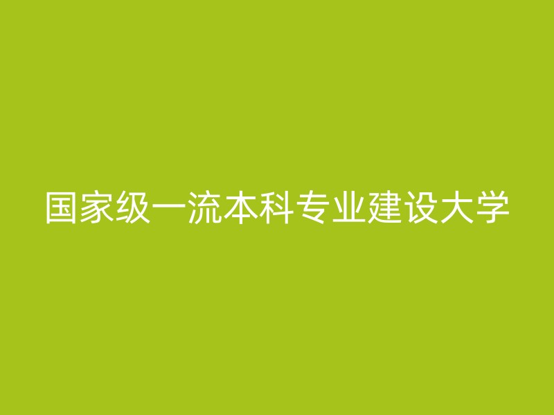 国家级一流本科专业建设大学