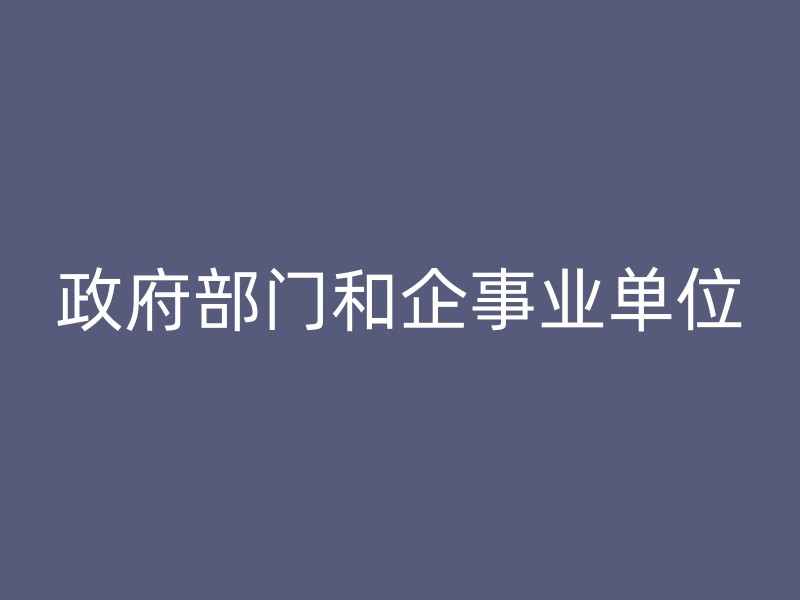 政府部门和企事业单位