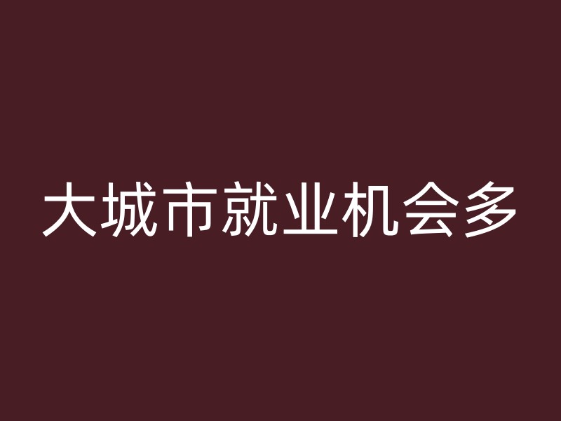 大城市就业机会多