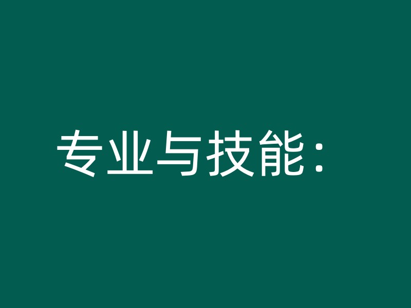 专业与技能：