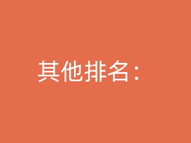 其他排名：