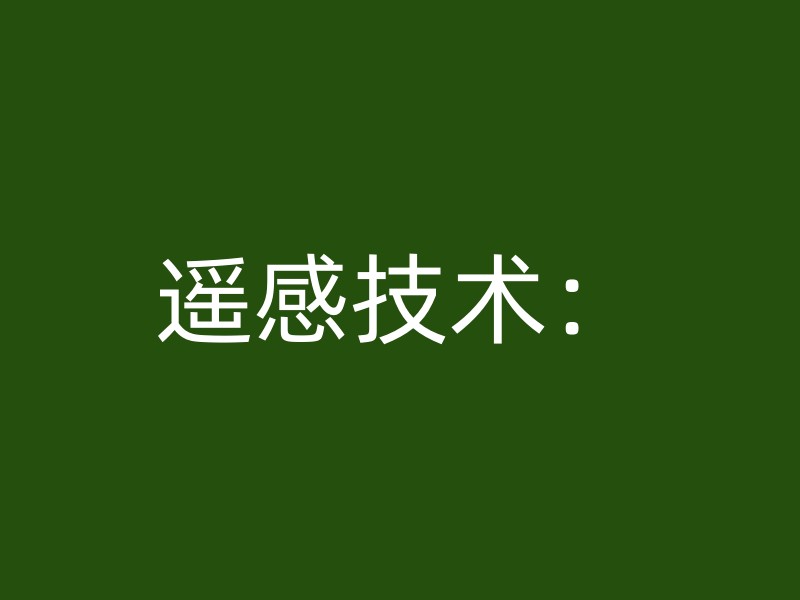 遥感技术：