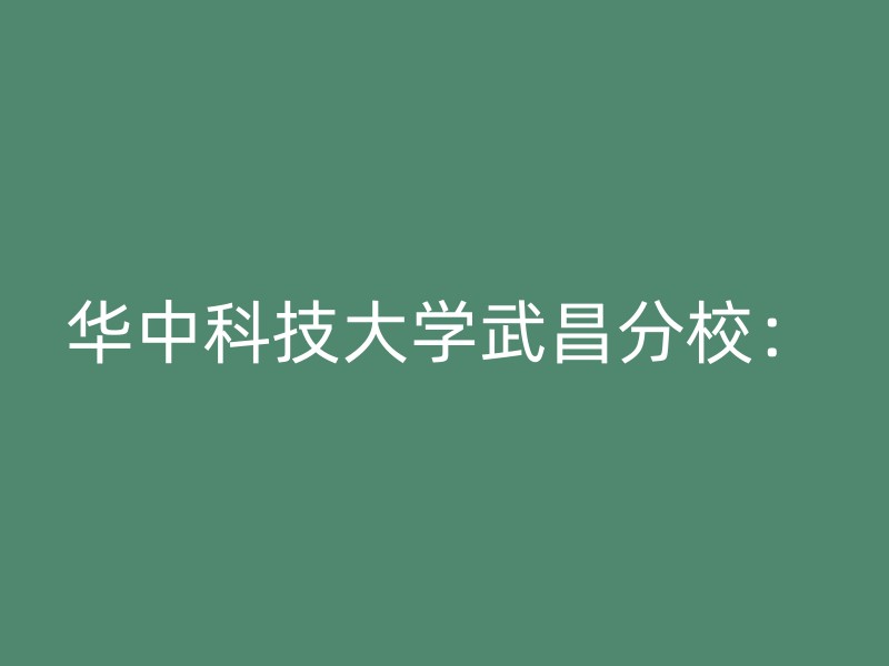 华中科技大学武昌分校：