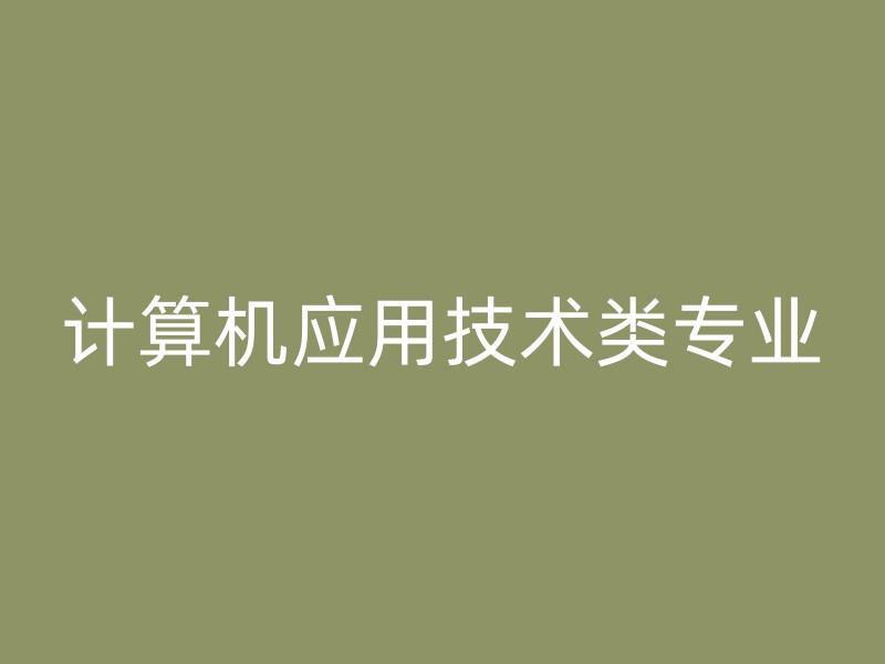 计算机应用技术类专业