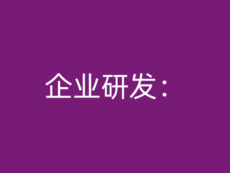 企业研发：