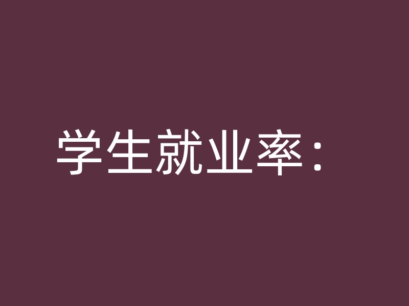 学生就业率：