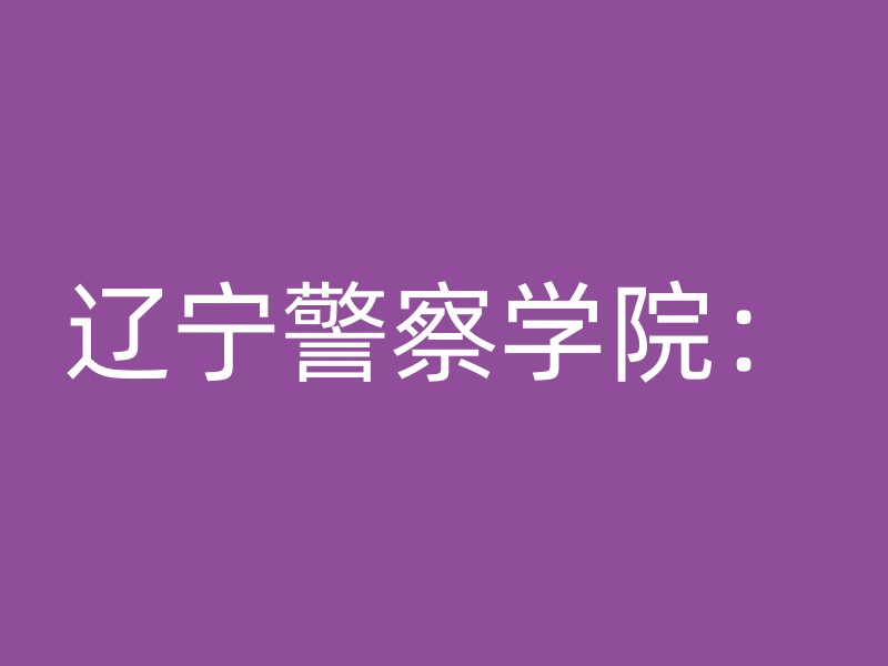 辽宁警察学院：