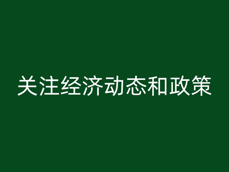 关注经济动态和政策