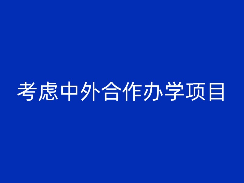 考虑中外合作办学项目