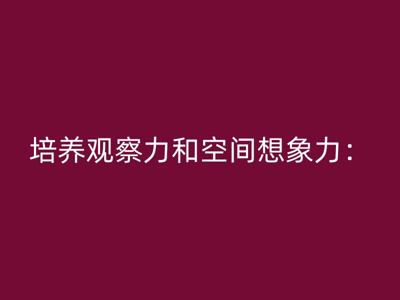 培养观察力和空间想象力：