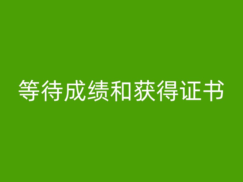 等待成绩和获得证书