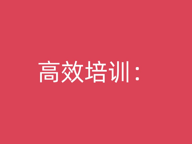 高效培训：