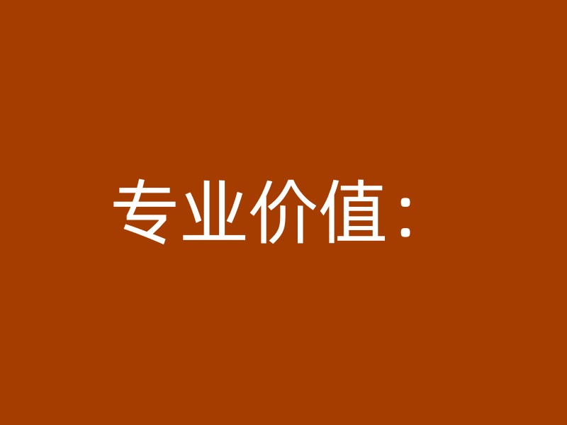 专业价值：