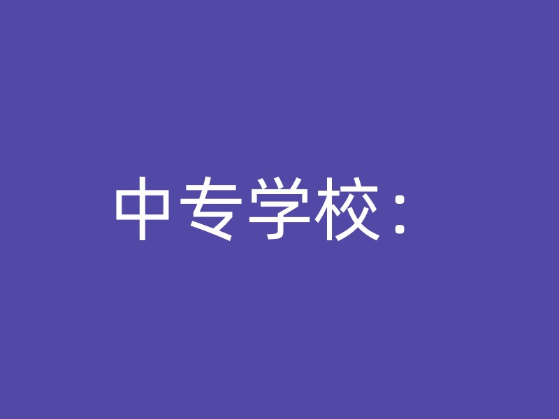 中专学校：