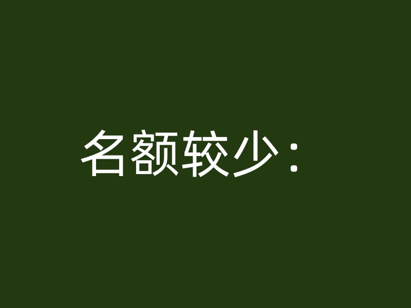 名额较少：