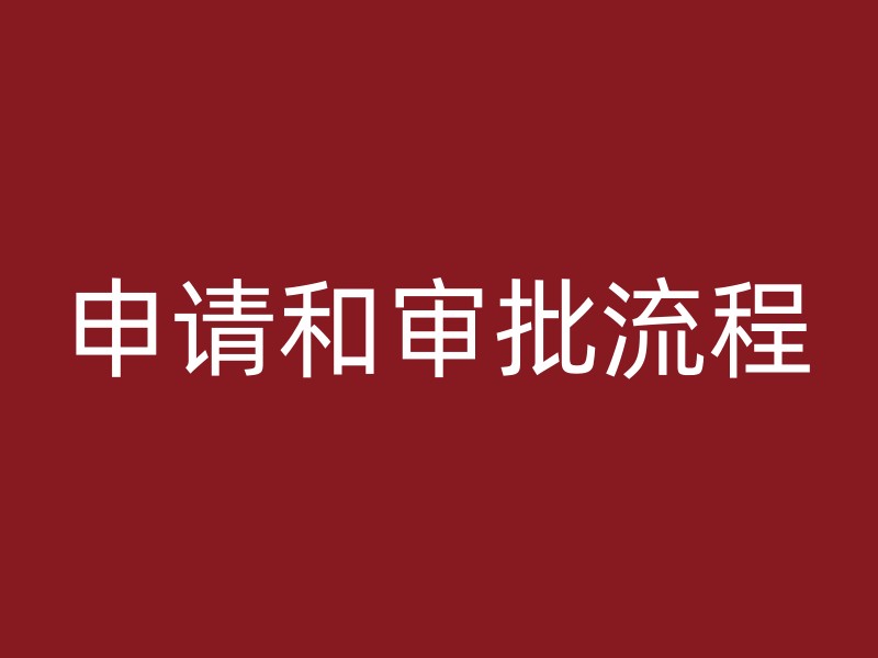 申请和审批流程