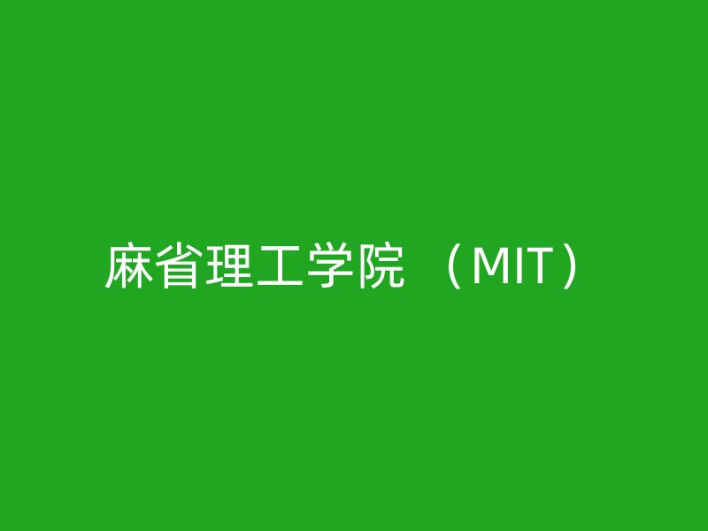 麻省理工学院 （MIT）