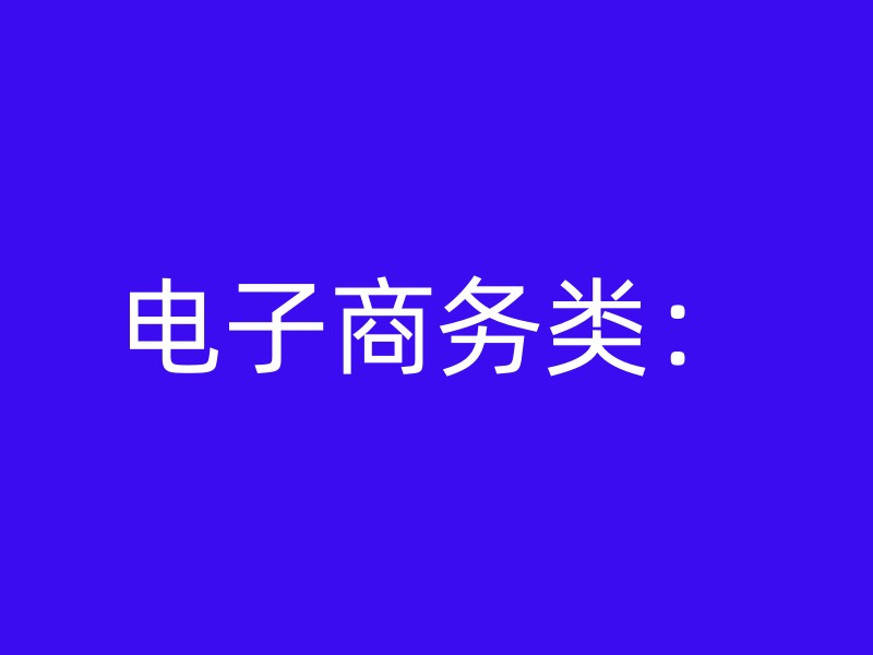 电子商务类：