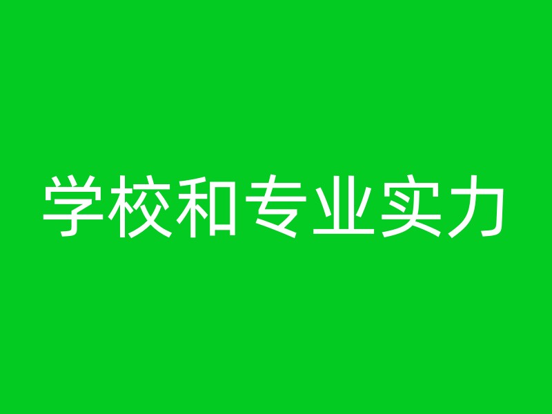 学校和专业实力