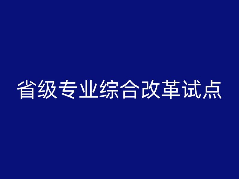 省级专业综合改革试点