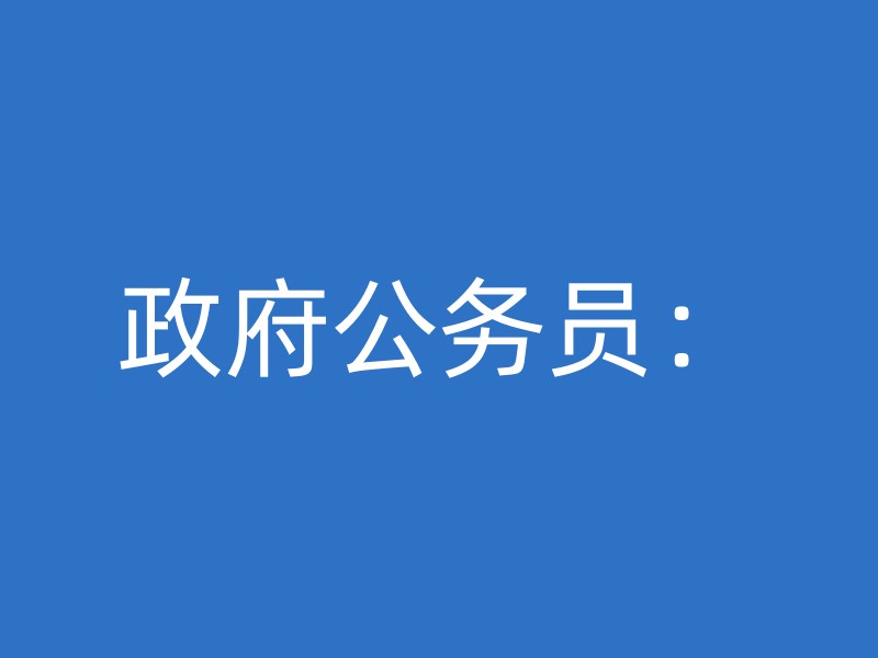 政府公务员：