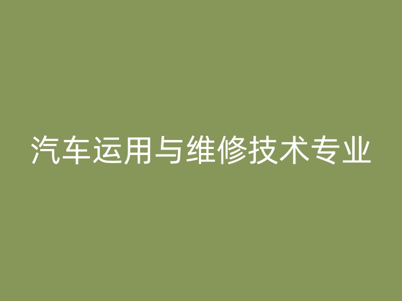 汽车运用与维修技术专业