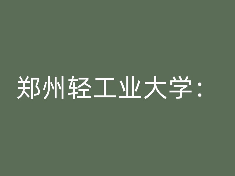 郑州轻工业大学：