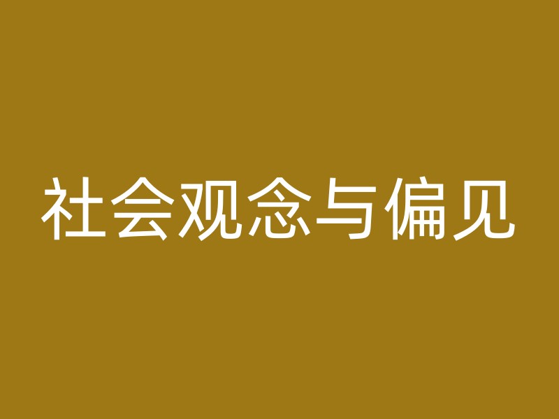 社会观念与偏见