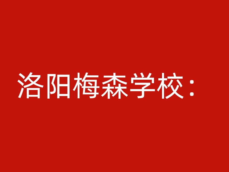 洛阳梅森学校：