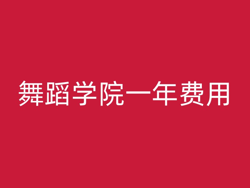 舞蹈学院一年费用